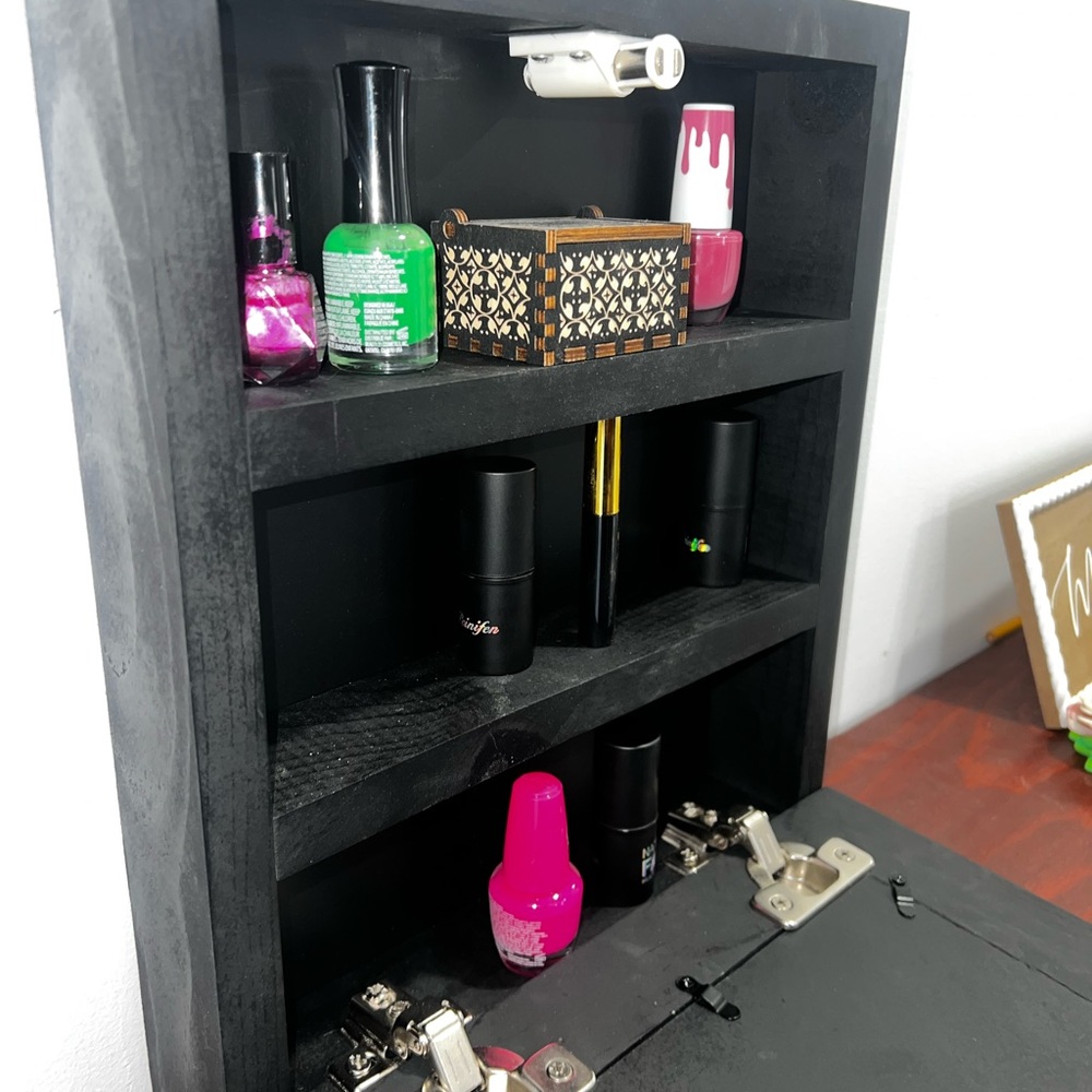 Matte Black Custom Picture Frame With Hidden Storage - Picture 6 of 8